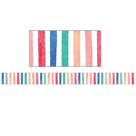 Teacher Created Resources Watercolor Stripes Border Trim, 35 Feet/Pack, PK6 TCR8961
